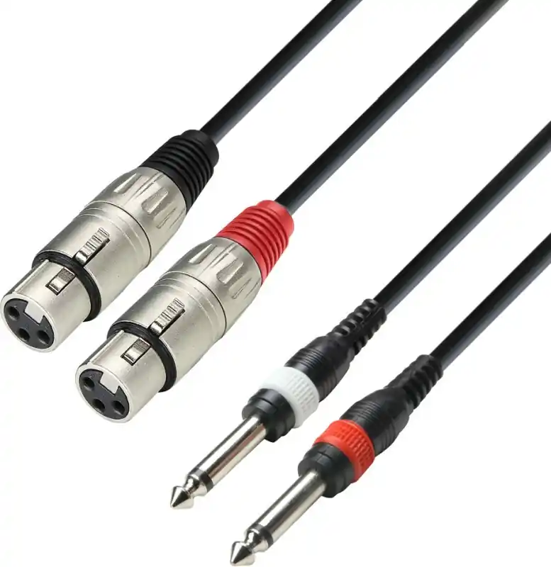 Top-Preis Adam Hall Cables K3 TFP 0600 - Kabel 2 x XLR-Buchse auf 2 x 6,3 mm Mono-Kl