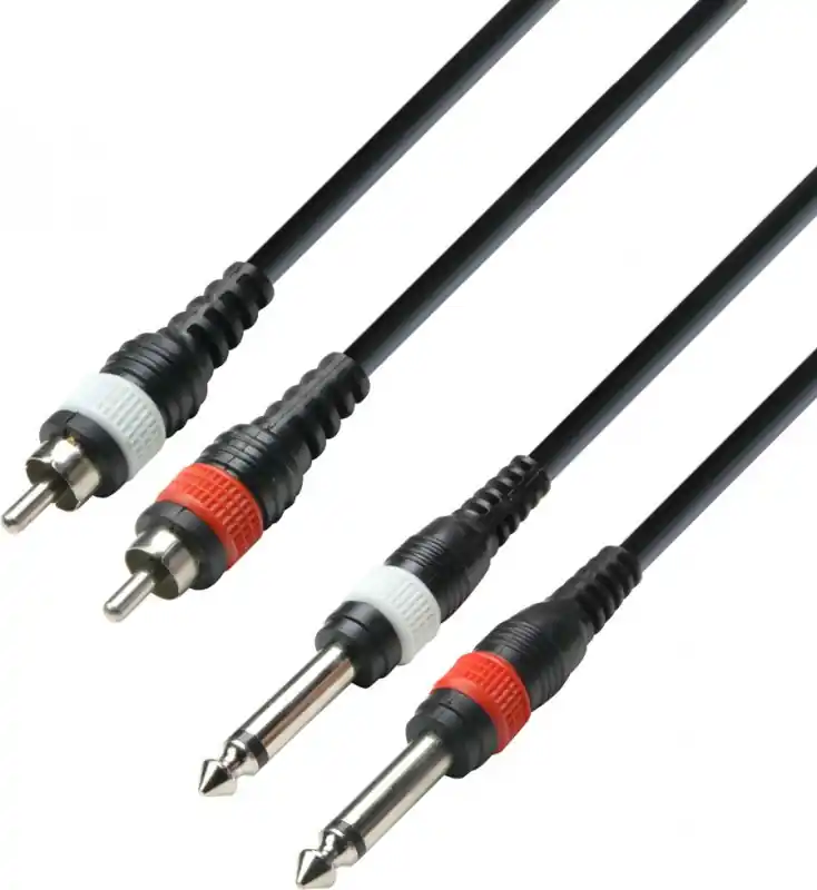 Adam Hall Cables K3 TPC 0100 M - Audiokabel 2 x Cinch-Stecker auf 2 x 6,3 Wochenendangebot