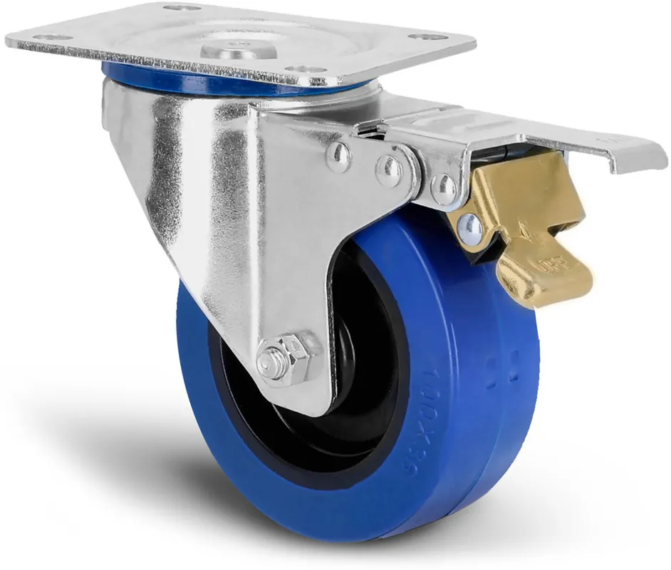 Adam Hall Hardware 372101 - Lenkrolle 100 mm, mit blauem Rad und A/B-Feststeller Direkt Vom Hersteller