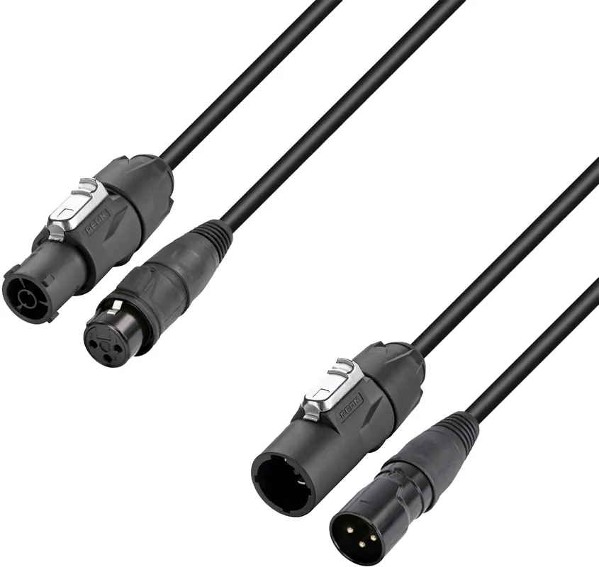 Adam Hall Cables 4 STAR H TCON D 0150 - Hybridkabel | Netz & DMX | XLR 3-Pol x X-Series IP65 | 1,5 m Heißes Angebot