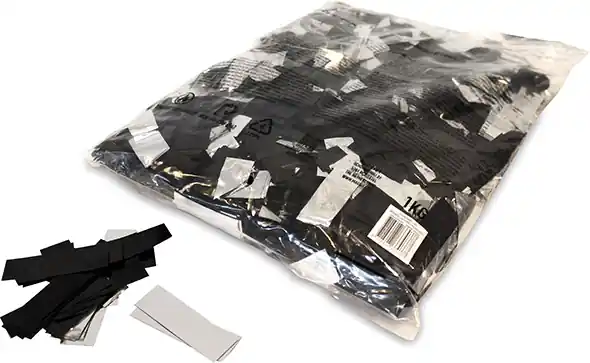 Magic FX Slowfall Konfetti Rechteckig 55x17mm - Schwarz/Silber 1kg Wochenendangebot