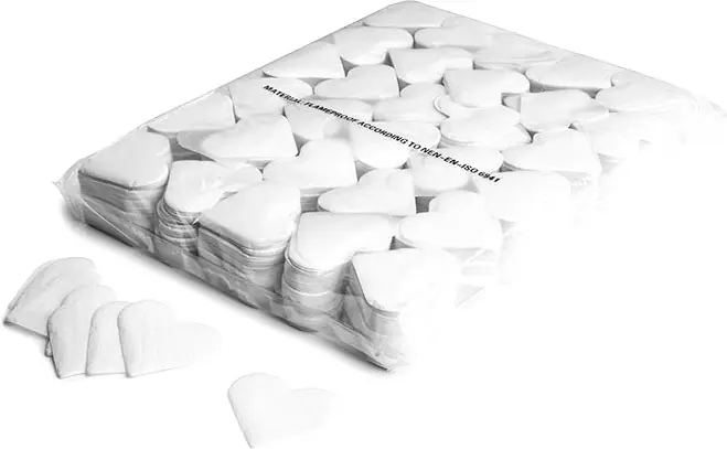 Sichere Zahlung Magic FX Slowfall Konfetti Herzförmig Ø 55mm - Weiß 1kg