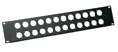Rackblende 2HE 19" schwarz f. 24XLR-Buchsen universal D-Type Letzte Chance