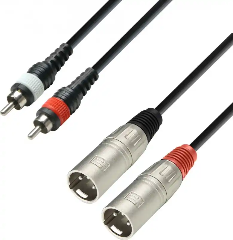 Adam Hall Cables K3 TMC 0300 - Audiokabel ummantelt 2 x RCA Stecker auf 2 Direkt Vom Hersteller
