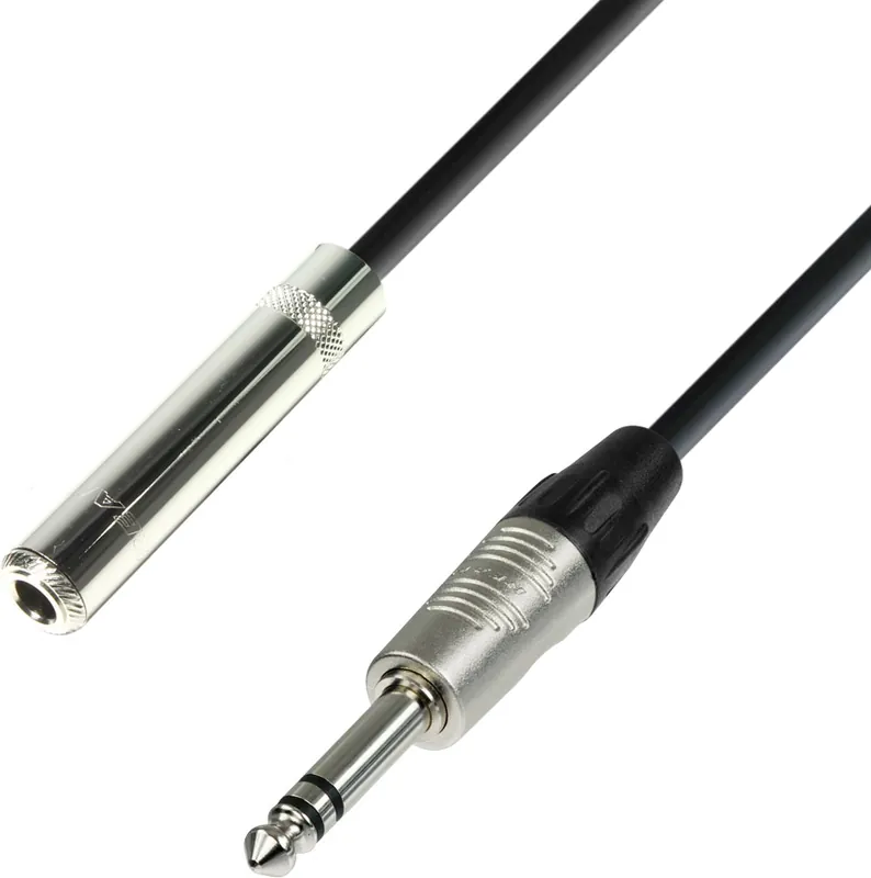 Adam Hall Cables 4 STAR BOV 0090 - Symmetrisches Kabel REAN® Klinke Female TRS x Klinke TRS | 0,9 m Echt