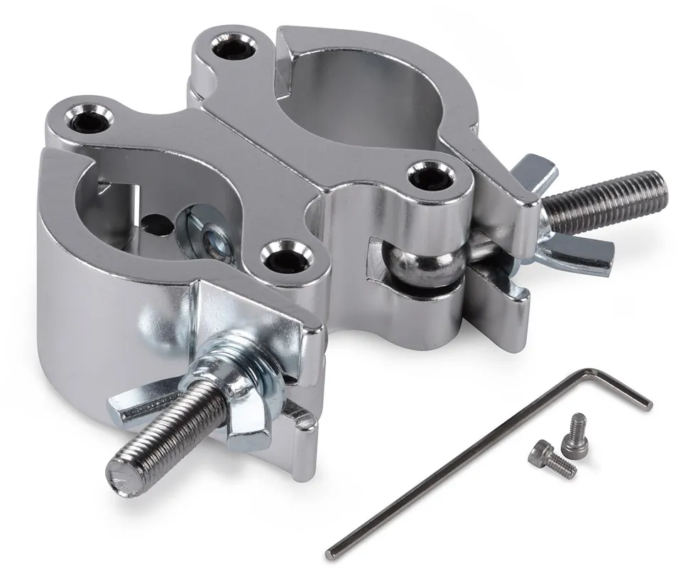 Preisknaller Riggatec Doppelschelle - Swivel Coupler breit silber bis 500 kg (48-51 mm) auf 0° / 90° fixierbar
