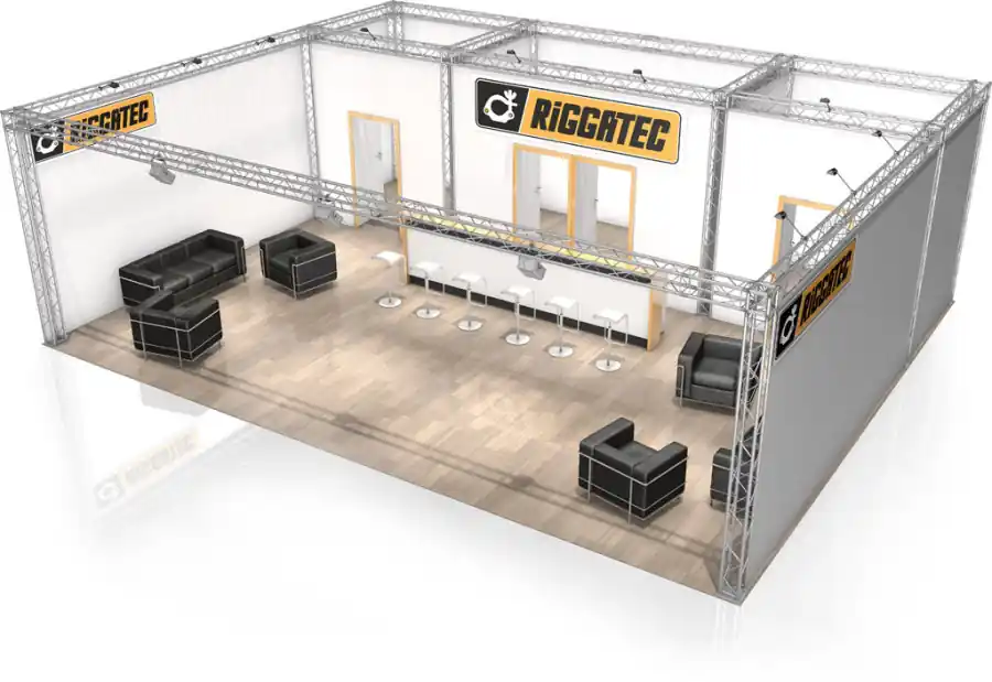 Preisknaller Messestand FD 24 - 10 x 8 x 3,22 m (LxBxH) - 80 m²