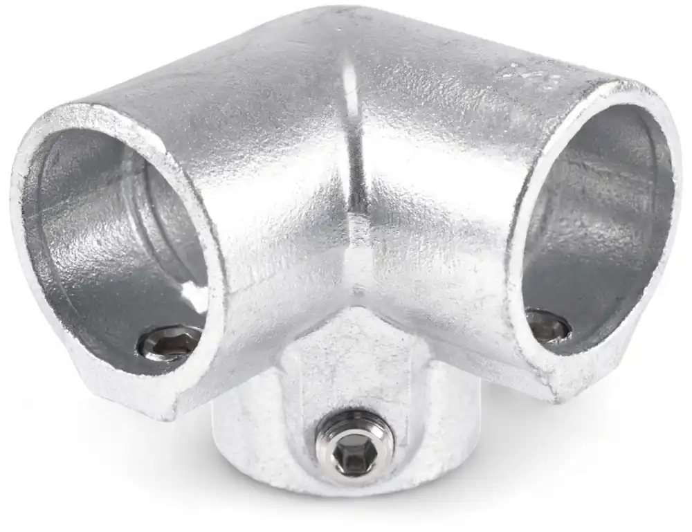 Must-Have Riggatec Rohrverbinder Dreiweg-Eckstück für 48,3 mm Rohr in Silber