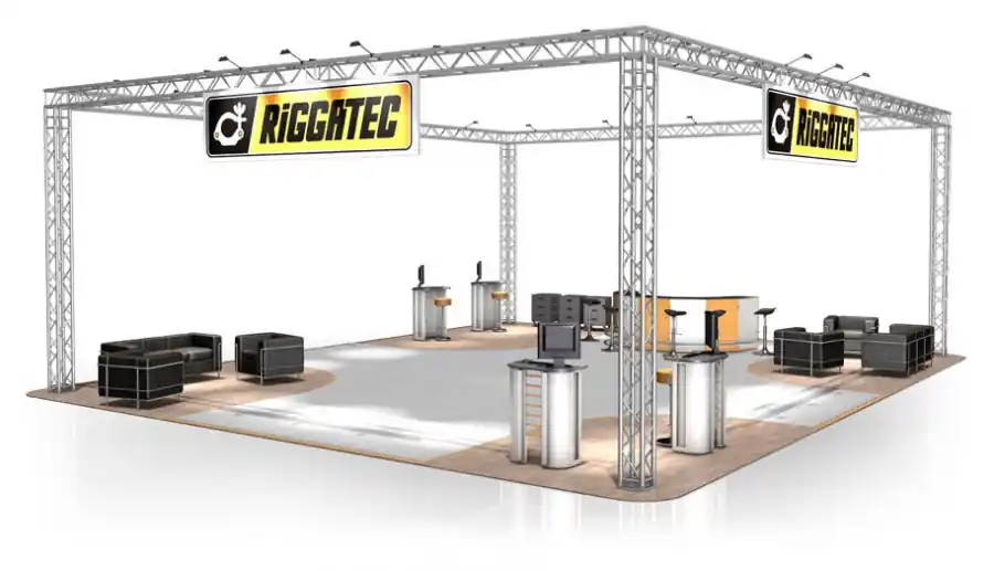 Bestseller Messestand FD 34 - 12 x 10 x 4,5 m (LxBxH) - 120 m²