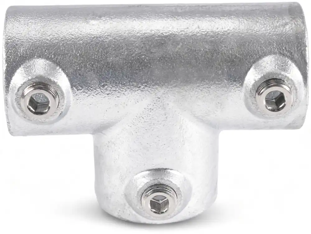 Neu Riggatec Rohrverbinder T-Stück lang für 48,3 mm Rohr in Silber