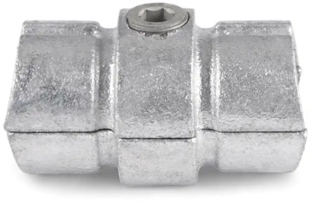Neue Ware Riggatec Rohrverbinder Verlängerungsstück innen für 48,3 mm Rohr in Silber