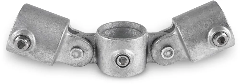 Top-Preis Riggatec Rohrverbinder Gelenkstück doppelt für 48,3 mm Rohr in Silber