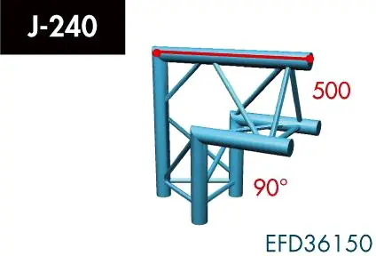 X3K-30/H (Heavy Duty) J-240 2-Weg Ecke, Winkel 90°, Spitze oben, Zertifiziert