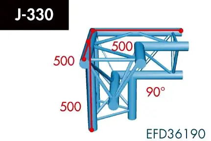 X3K-30/H (Heavy Duty) J-330 3-Weg Ecke,Winkel 90°, Spitze unten, Bestpreis