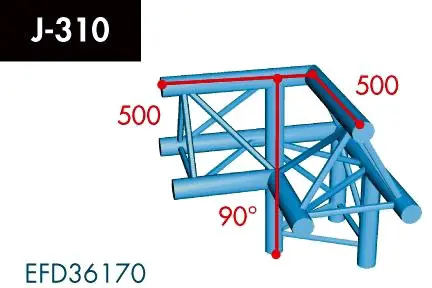 Letzte Chance X3K-30/H (Heavy Duty) J-310 3-Weg Ecke, Winkel 90°, Sprize oben