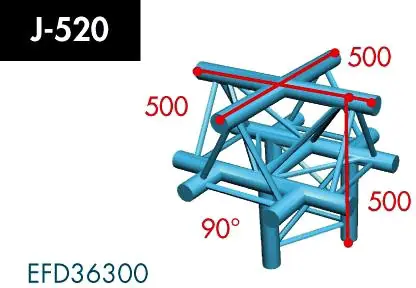 Expressversand X3K-30/H (Heavy Duty) J-520 5-Weg Kreuz, Winkel 90°, Spitze oben