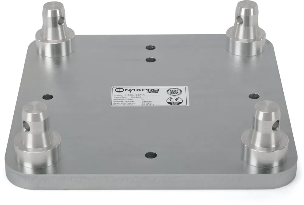 Neu Naxpro-Truss FD/HD 31/32/34 Stahlplatte für 34er System verzinkt 310 x 310 x 20 mm