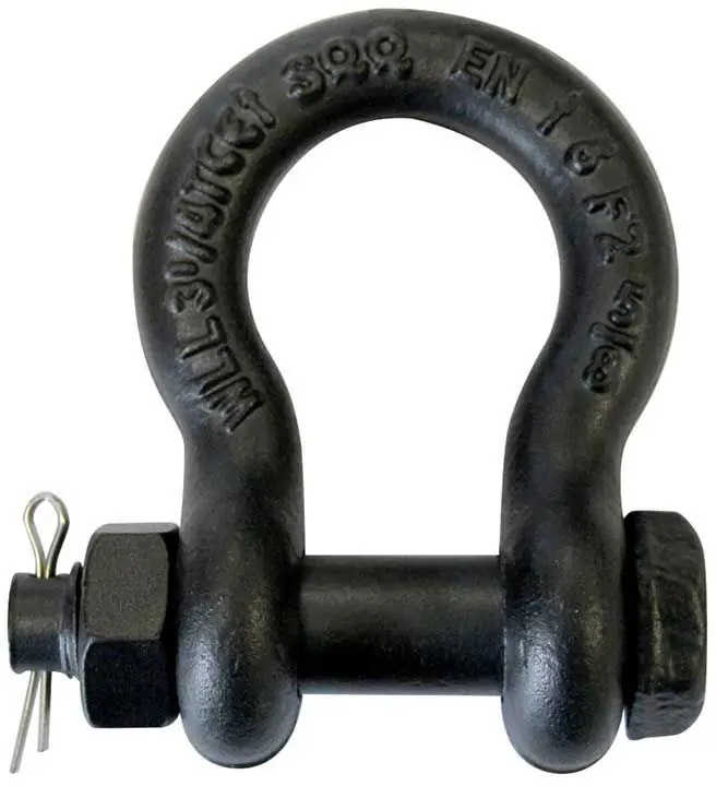 Nur Heute Riggatec Schäkel mit Mutter und Splint, matt schwarz, 1/2“ 2 t