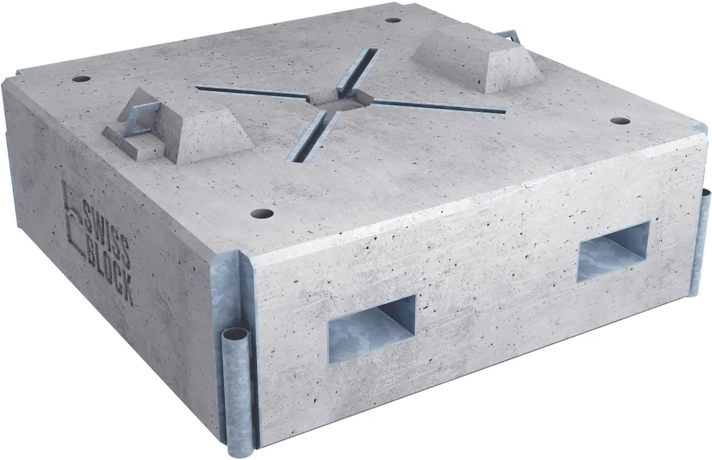 SwissBlock® Event-Block Systemstein - Betongewicht 1,2 x1,2 x 0,4/0,48m, ca. 1200kg Neue Kollektion