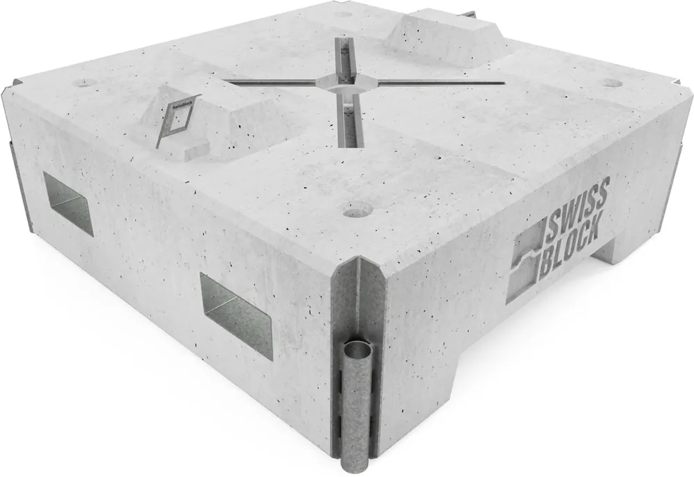 SwissBlock® Event-Block Systemstein AS - Betongewicht 1,2 x1,2 x 0,4/0,48m, ca. 1000kg Expressversand