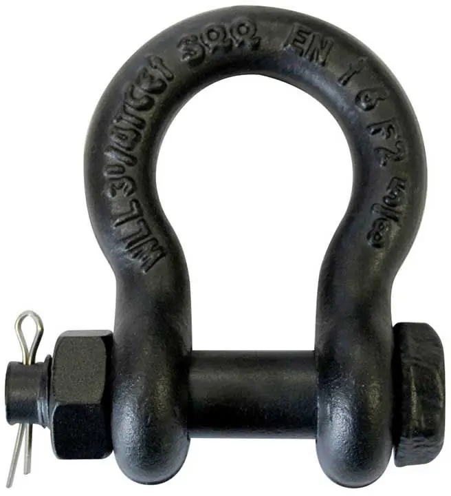 Jetzt Kaufen Riggatec Schäkel mit Mutter und Splint, matt schwarz, 3/8“ 1 t
