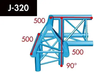 Solange Der Vorrat Reicht X3K-22 J-320 3-Wege Winkel 90° Spitze oben - links