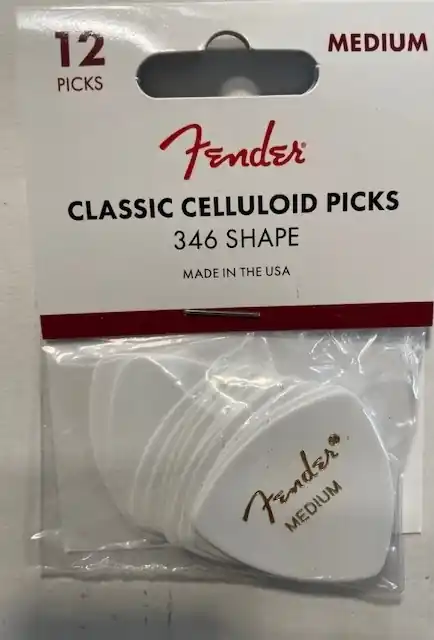 Fender 346 White Medium Pick 12 Player's Pack Neuheit