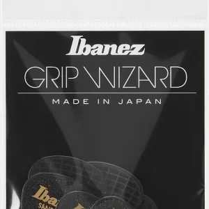 Ibanez Flat Picks Sand Grip Heavy, Black,  6 Stück Preisknaller