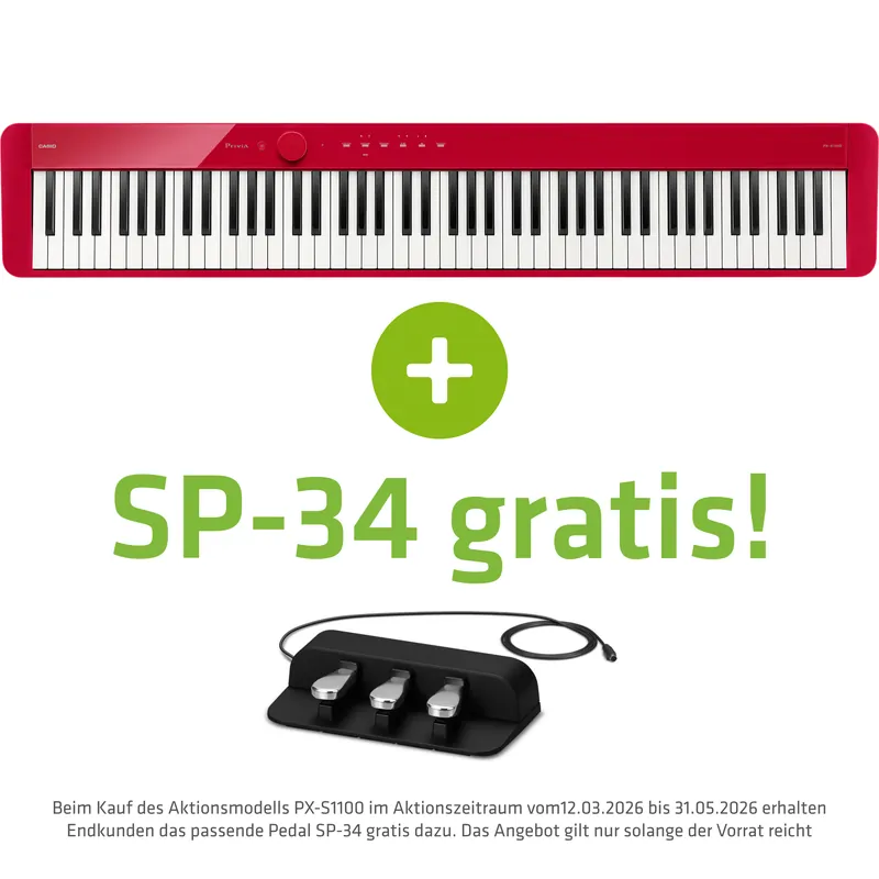 Casio PX-S1100 RD - inklusive SP-34 Triple Pedal GRATIS Must-Have