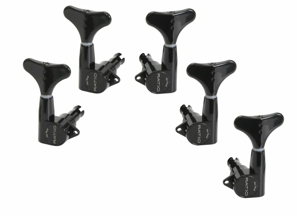 Echt Graph Tech PRB-5230-B0 Ratio Bass Machine Heads with Y-Style Button - 5-String, 2 + 3 - Black