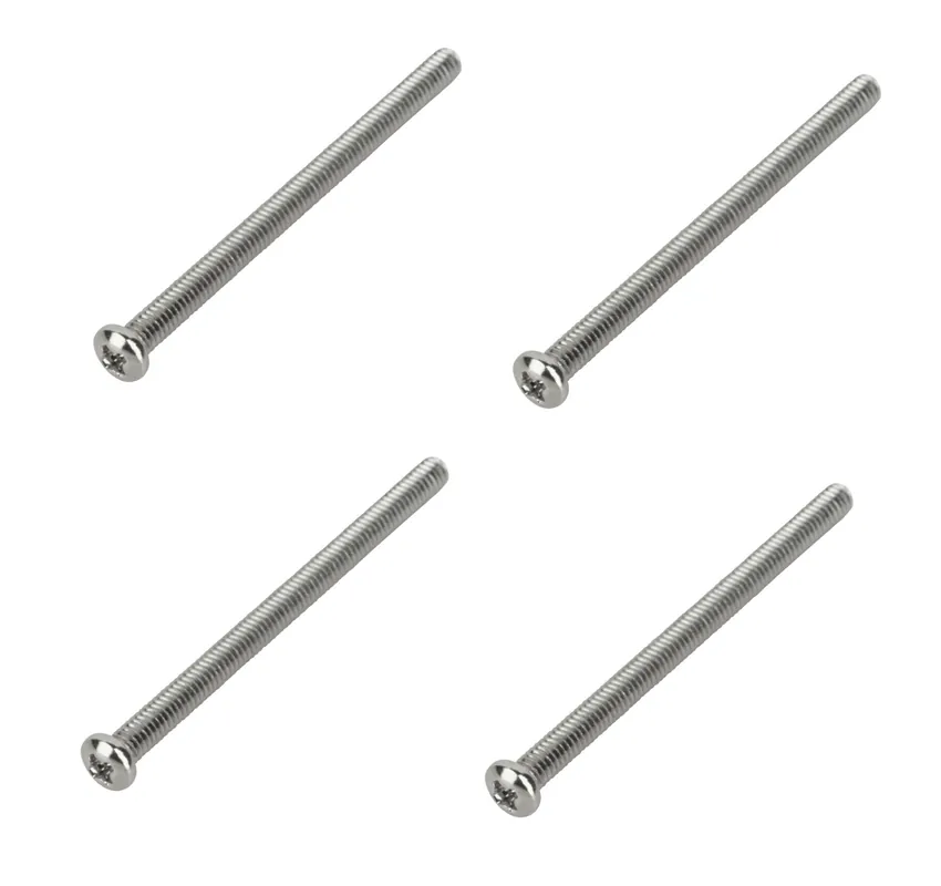 Framus & Warwick Parts - Screw for Pickup Mounting, M2.5 x 35 mm, 4 mm Head, 4 pcs., Chrome Kostenloser Versand