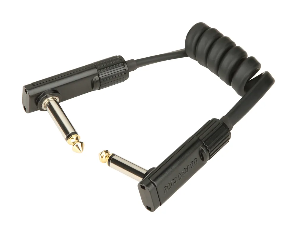 RockBoard Black Coiled Series Flat Patch Cable - 30 cm / 11 13/16" Beliebt