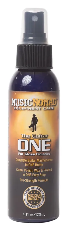 MusicNomad The Guitar ONE (MN103) - All-In-One Cleaner, Polish and Wax for Gloss Finishes, 120 ml (4 oz.) Must-Have