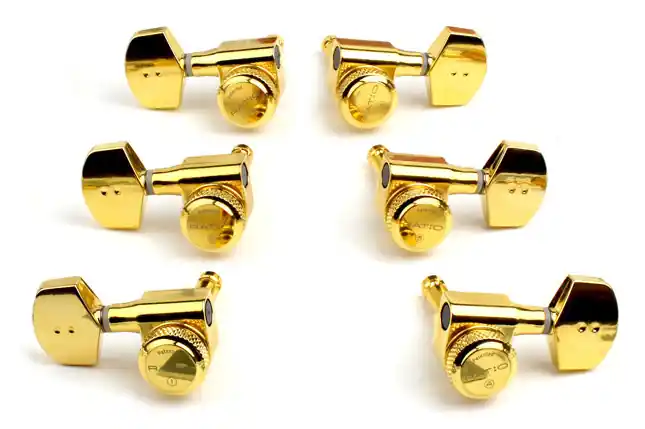 Ausverkauf Graph Tech PRL-8411-G0 Ratio Acoustic Locking Machine Heads with Contemporary Button - 3 + 3 - Gold