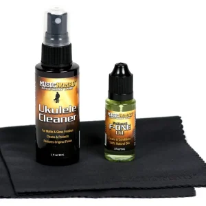 Gratis Versand MusicNomad Premium Ukulele Care Kit, 3 pcs. (MN142) - incl. MN121, MN403 & Microfiber Suede Cloth