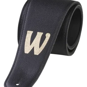 Warwick Synthetic Leather Bass Strap with Neoprene Padding - Black, Gold Embossing Kracherpreis