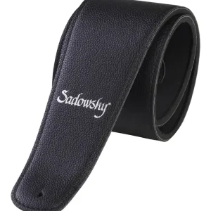 Sadowsky Synthetic Leather Bass Strap with Neoprene Padding - Black, Silver Embossing Neue Kollektion