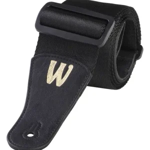 Warwick Nylon Bass Strap - Black, Gold Embossing Must-Have
