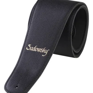 Sadowsky Synthetic Leather Bass Strap with Neoprene Padding - Black, Gold Embossing Top-Seller