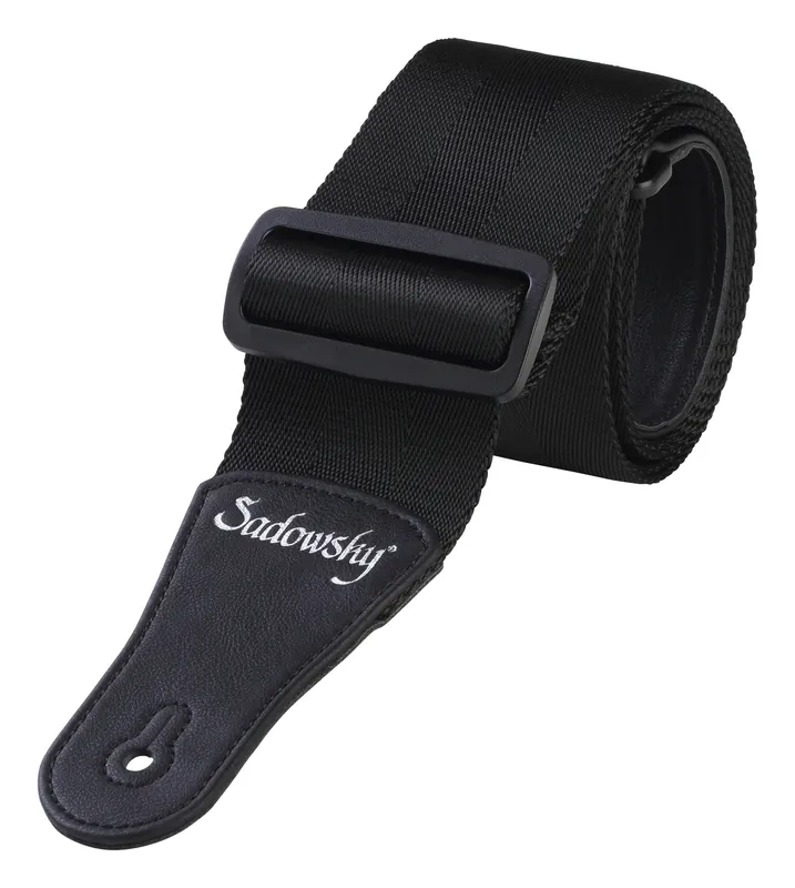 Kostenloser Versand Sadowsky Nylon Bass Strap - Black, Silver Embossing