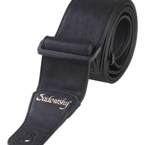 Sadowsky Synthetic Leather Bass Strap - Black, Gold Embossing Schneller Versand