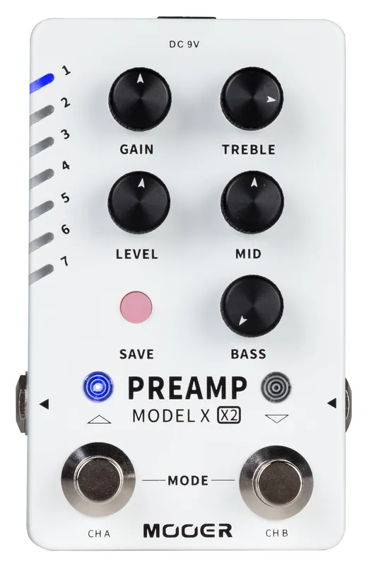 Schneller Versand Mooer Preamp Model X2 - Dual-Channel Digital Preamp Pedal