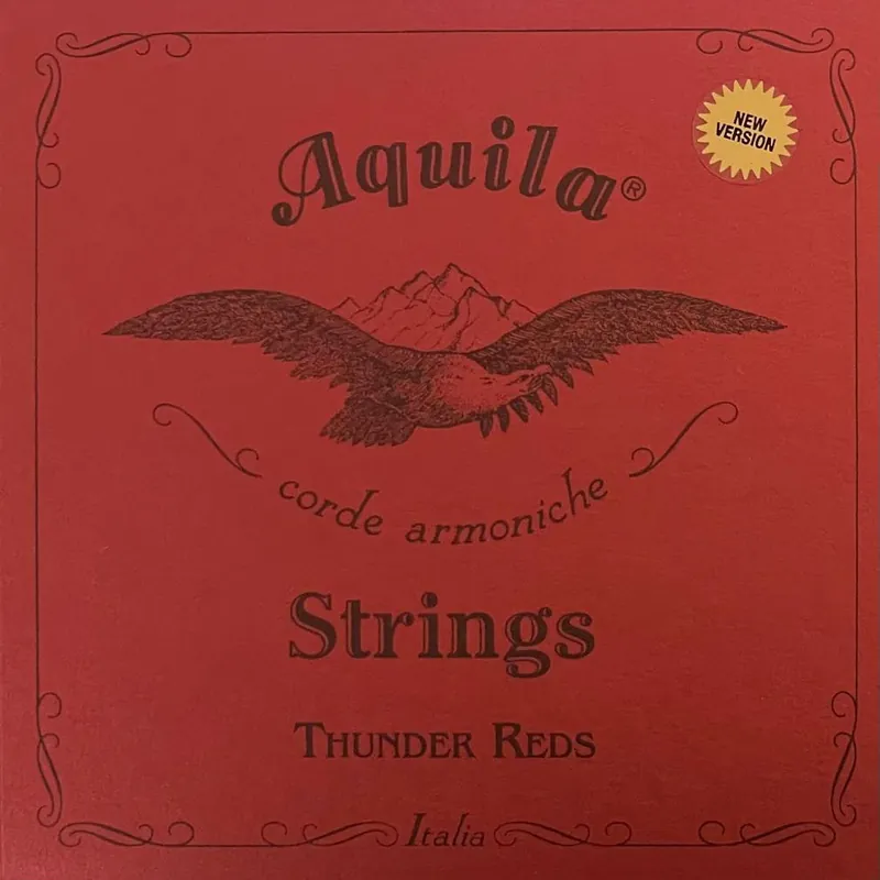 Rabatt Aquila 168U - Thunder Reds, Bass Ukulele / U-Bass String Set - 4-String, 23" - 26" Scale
