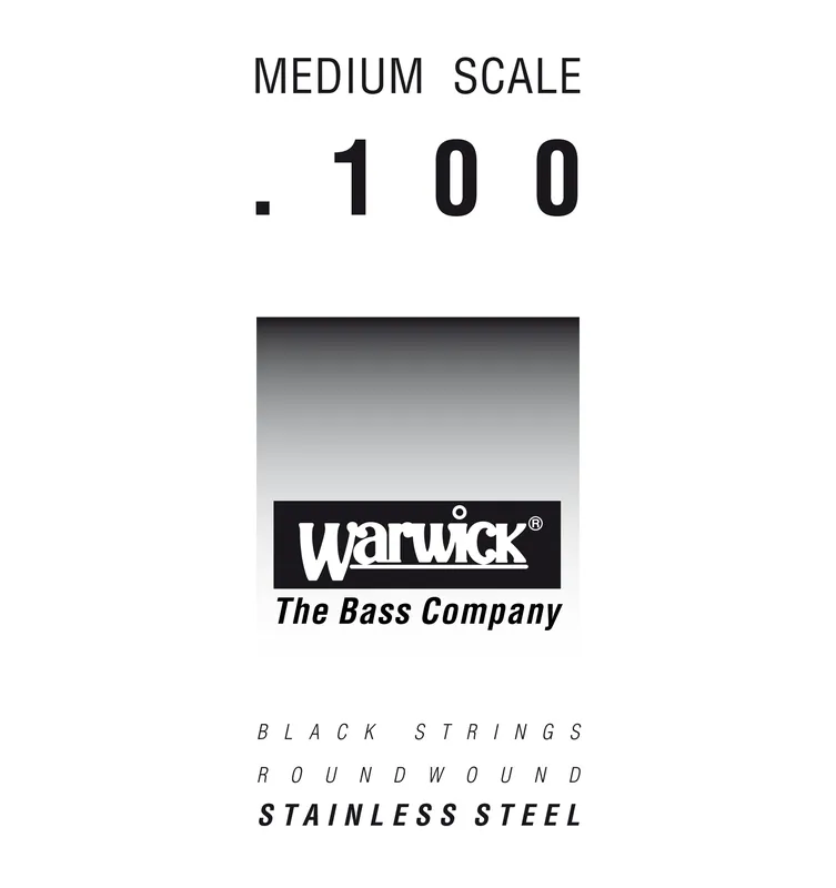 Warwick Black Label Bass Strings, Stainless Steel - Bass Single String, .100", Medium Scale Solange Der Vorrat Reicht
