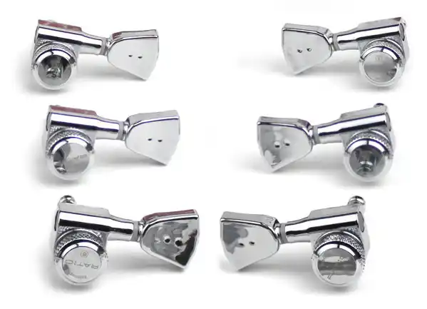 Direkt Vom Hersteller Graph Tech PRL-8341-LC0 Ratio Electric Locking Machine Heads with Vintage Button - 3 + 3, Lefthand - Chrome
