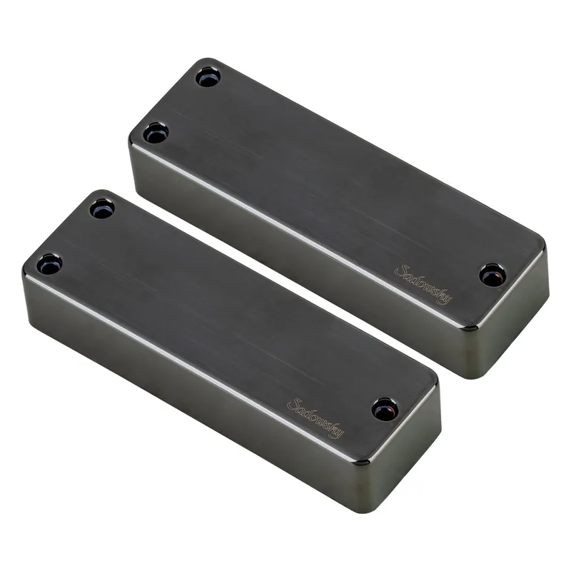 Letzte Chance Sadowsky Soapbar Humbucker Bass Pickup Set, Passive, Dual Coil, 4-String - Bridge & Neck - Brushed Black Chrome Cover