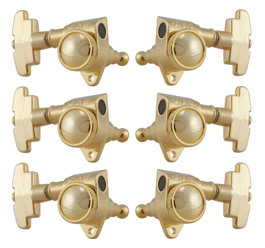 Grover 509G Roto-Grip Locking Super Rotomatics with 3-Step Button - Guitar Machine Heads, 3 + 3 - Gold Neuheit