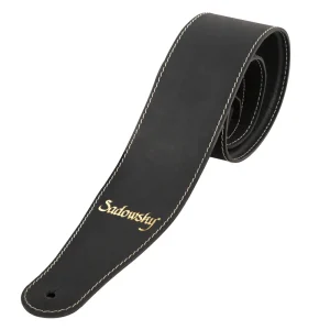 Top-Seller Sadowsky MetroLine Genuine Leather Bass Strap - Black, Gold Embossing