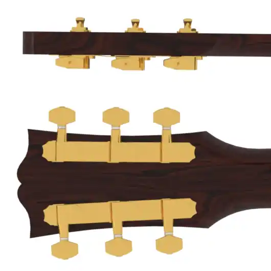Hipshot Guitar Tuner Upgrade Kit (10 mm Post Hole), Classic Closed - Guitar Machine Heads, 3 + 3 - Gold Angebot