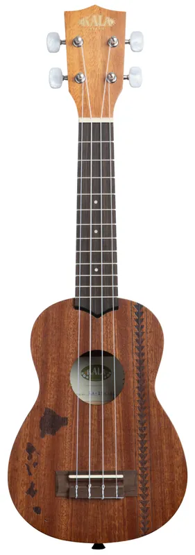Heißes Angebot KALA KA-15S-H2 - Satin Mahogany Soprano with Hawaiian Islands and Tattoo, with Bag (UB-S)